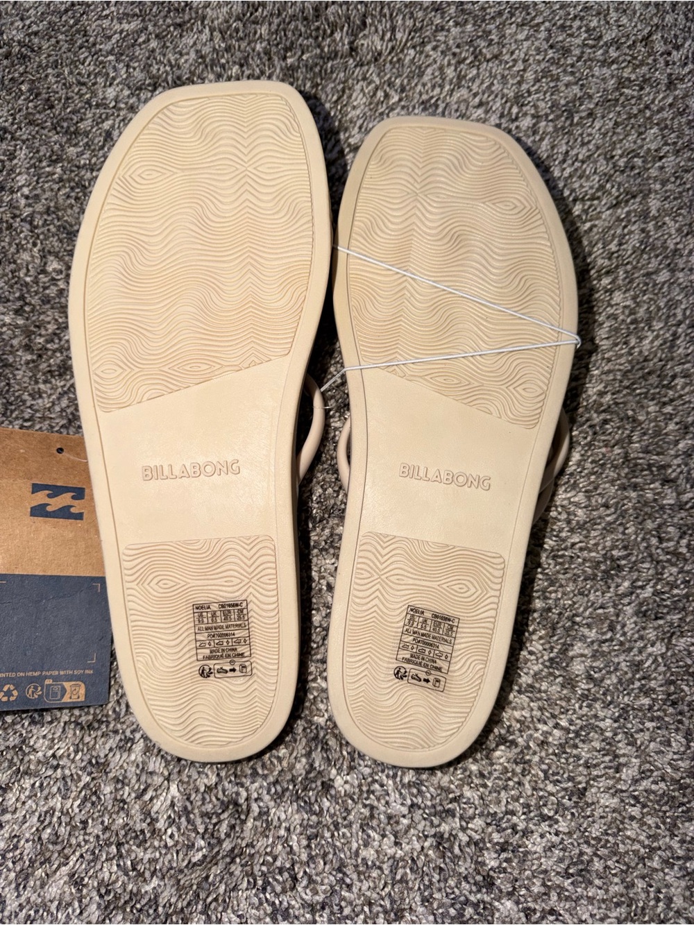Billabong Cream Strappy Toe-Loop Sandals - Picture 4 of 5